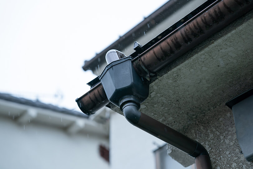 Copper gutters on condos.